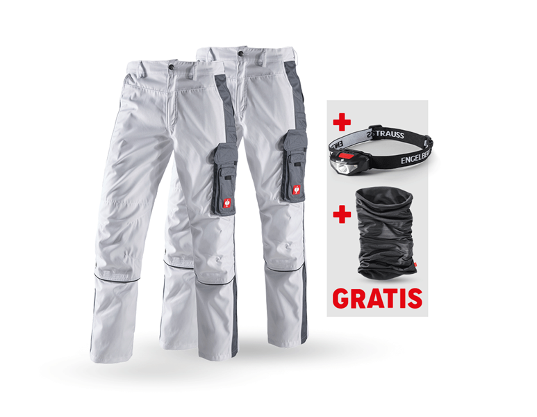 Hoofdaanzicht, Werkbroeken, SET: 2x Werkbroek e.s.active, wit/grijs