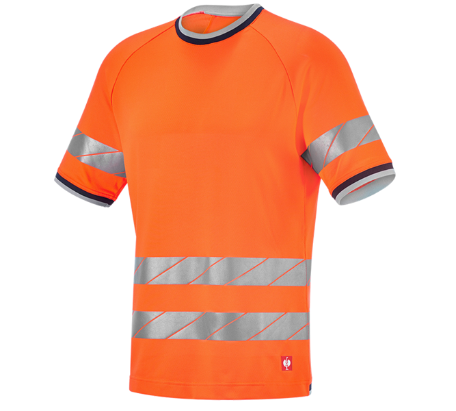 Hoofdaanzicht, Heren, Functionele veiligheids-T-shirt e.s.ambition, signaaloranje/donkerblauw