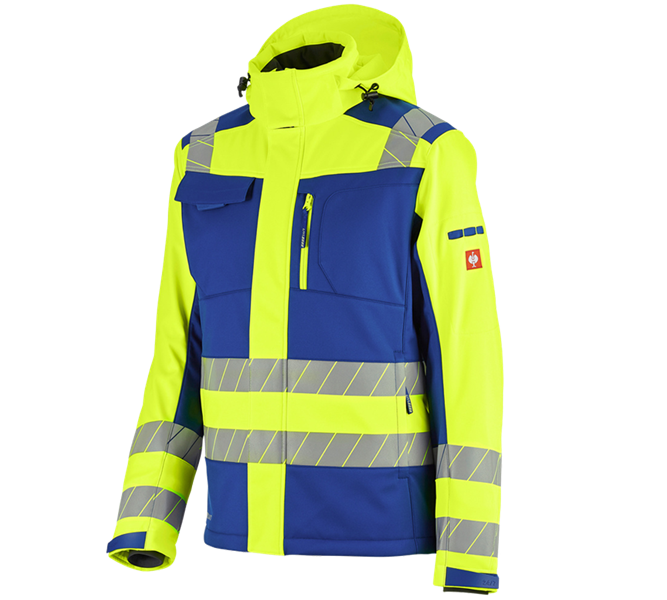 Hoofdaanzicht, Kleding, Veiligheids winter-softshelljack e.s.motion 24/7, korenblauw/signaalgeel