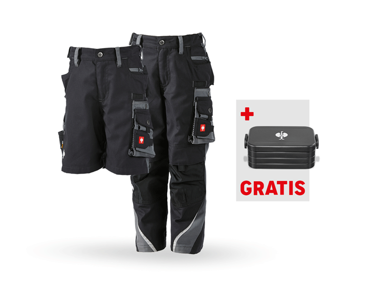 Hoofdaanzicht, Koopjes, SET: Kinderbroek + Short e.s.motion, grafiet/cement