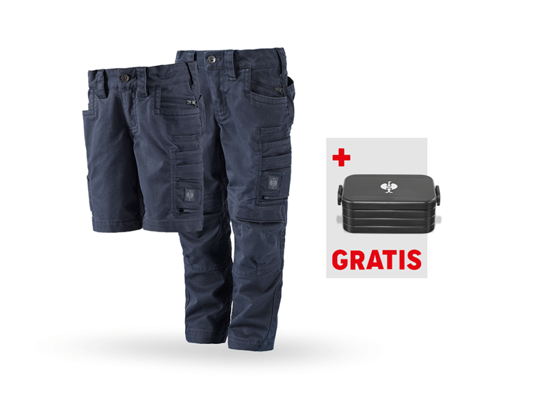 Hoofdaanzicht, Actie-sets, SET: Broek + Short e.s.motion ten, kinderen, leisteenblauw