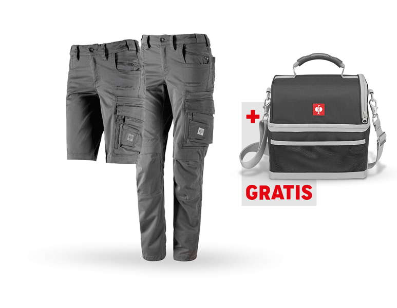 Hoofdaanzicht, Zoeken, SET: Werkbroek + Short e.s.motion ten, dames, graniet