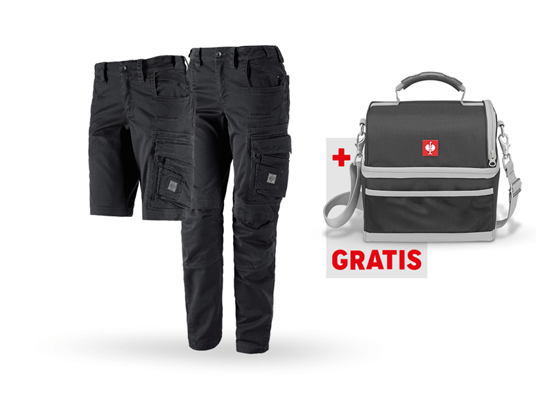Hoofdaanzicht, Actie-sets, SET: Werkbroek + Short e.s.motion ten, dames, oxidezwart