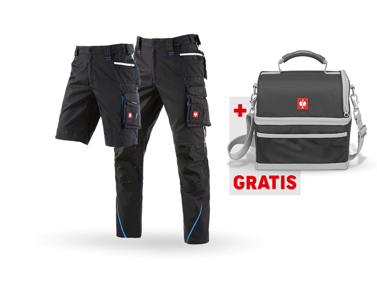 Hoofdaanzicht, Actie-sets, SET: Werkbroek + Short e.s.motion 2020, grafiet/gentiaanblauw