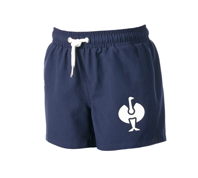 Hoofdaanzicht, Zoeken, Zwemshort e.s.trail, kinderen, diepblauw/wit