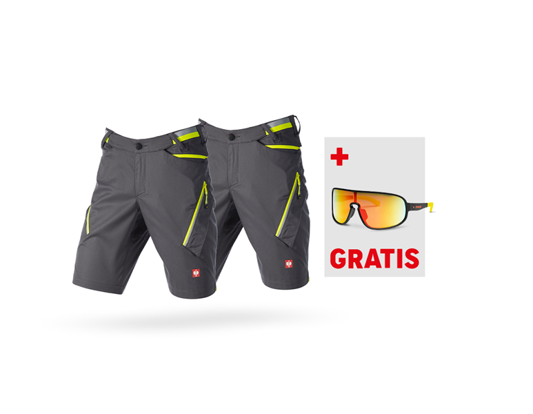 Hoofdaanzicht, Actie-sets, 2x Multipocketshort e.s.ambition, antraciet/signaalgeel