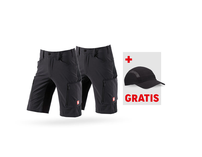 Hoofdaanzicht, Actie-sets, 2x Short e.s.vision stretch, heren, zwart