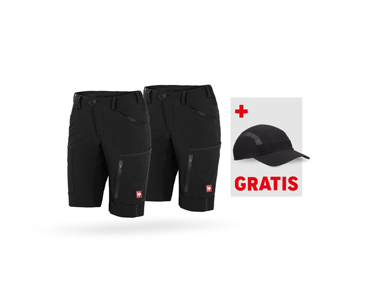 Hoofdaanzicht, Actie-sets, 2x Short e.s.vision stretch, dames, zwart