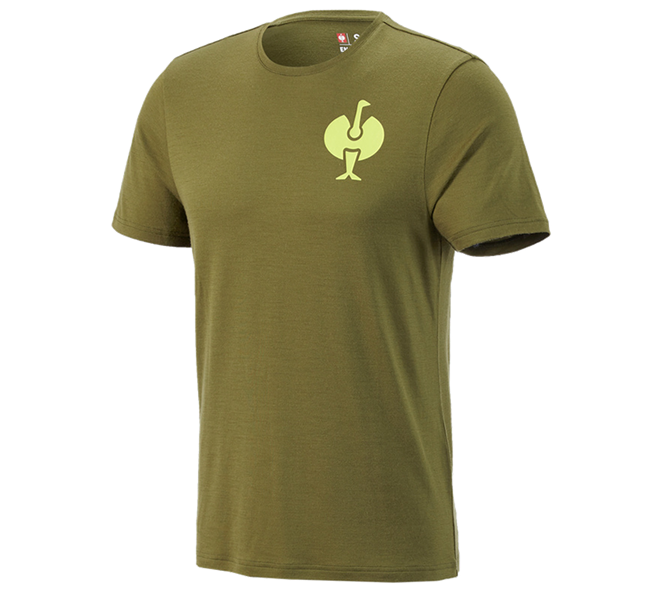 Hoofdaanzicht, Heren, T-Shirt Merino e.s.trail, jeneverbesgroen/limegroen