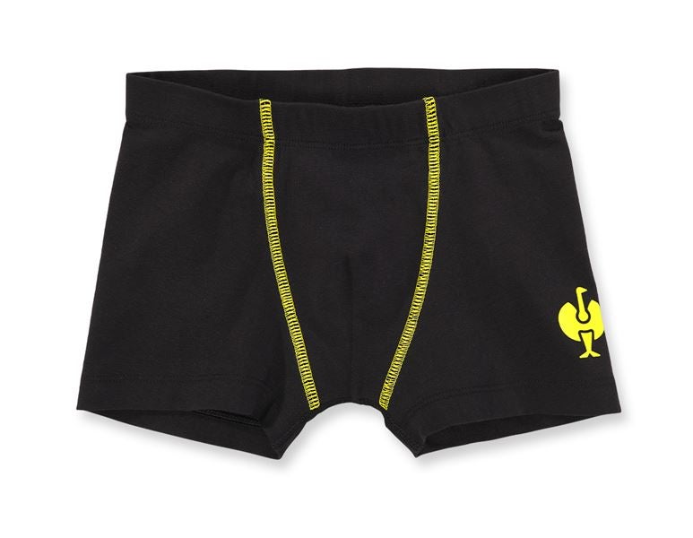 Hoofdaanzicht, Nieuwe, e.s. Cotton stretch boxers, per 2 verpakt,kinderen, zwart/zuurgeel