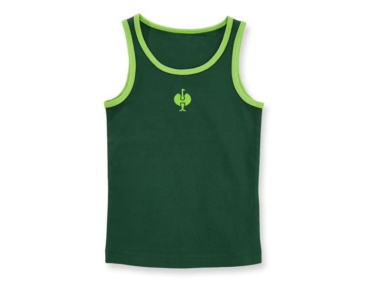 Hoofdaanzicht, Kinderen, e.s. Cotton stretch tankshirt, per 2 verpakt,kind., groen/zeegroen