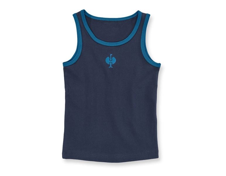 Hoofdaanzicht, Nieuwe, e.s. Cotton stretch tankshirt, per 2 verpakt,kind., donkerblauw/atol
