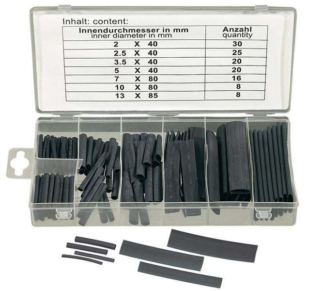 Hoofdaanzicht, Assortiment kleine onderdelen, Assortiment krimpslangen