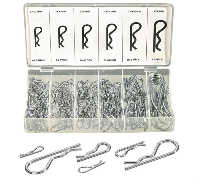 Hoofdaanzicht, Assortiment kleine onderdelen, Assortiment vergrendelpennen