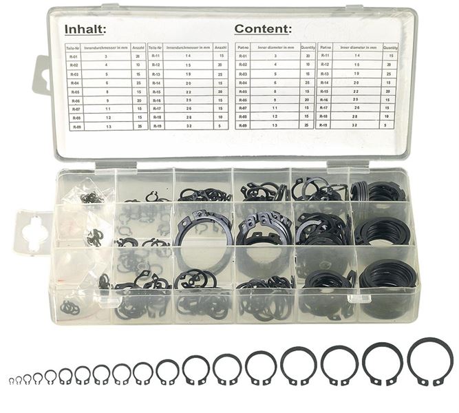 Hoofdaanzicht, Assortiment kleine onderdelen, Assortiment Seegerringen