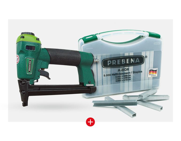 Hoofdaanzicht, Persluchtgereedschap | toebehoren, Pneumatisch spijkerp. 1XR-A16 + Assortiment type A