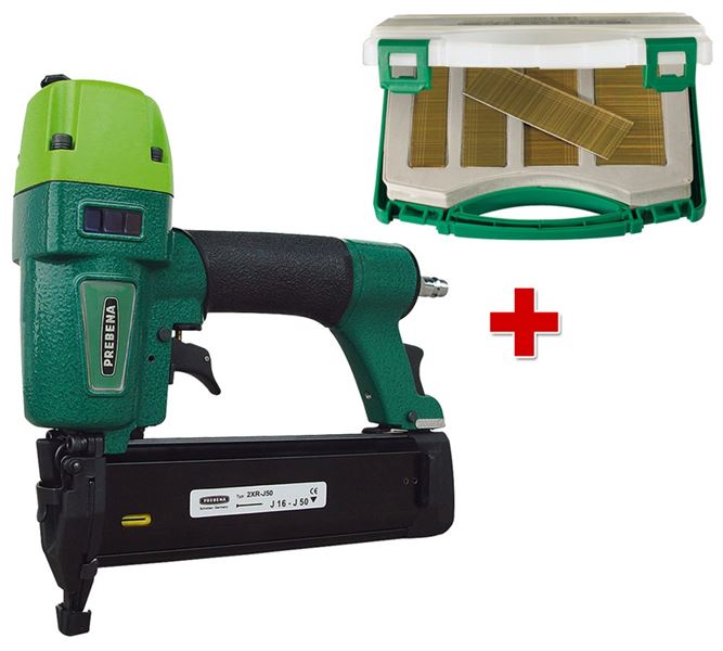 Hoofdaanzicht, Persluchtgereedschap | toebehoren, Spijkerpistool 2XR-J50 + Platkopnagel-assortiment