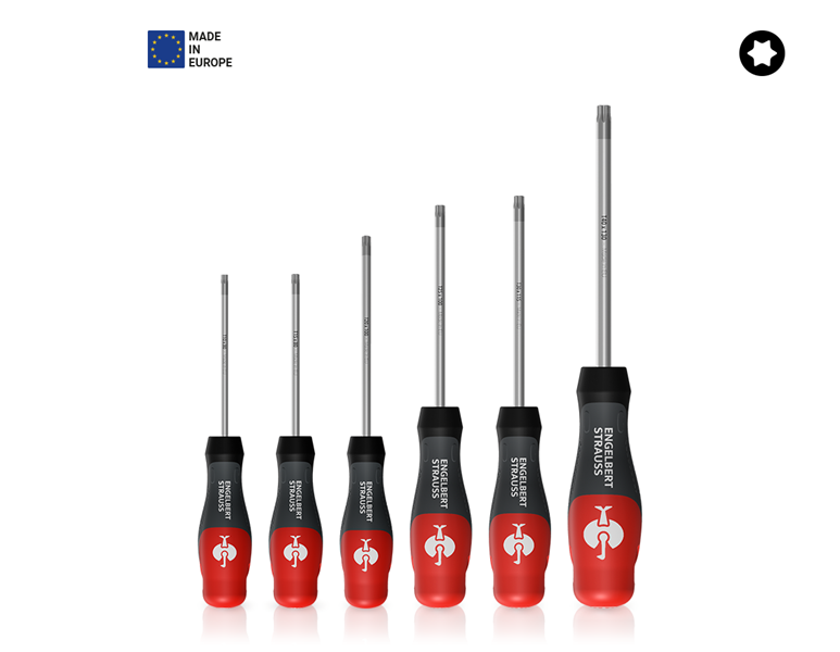 Hoofdaanzicht, Schroevendraaiers, e.s. 3-C werkplaats-schroevendraaier TX, 6-delig