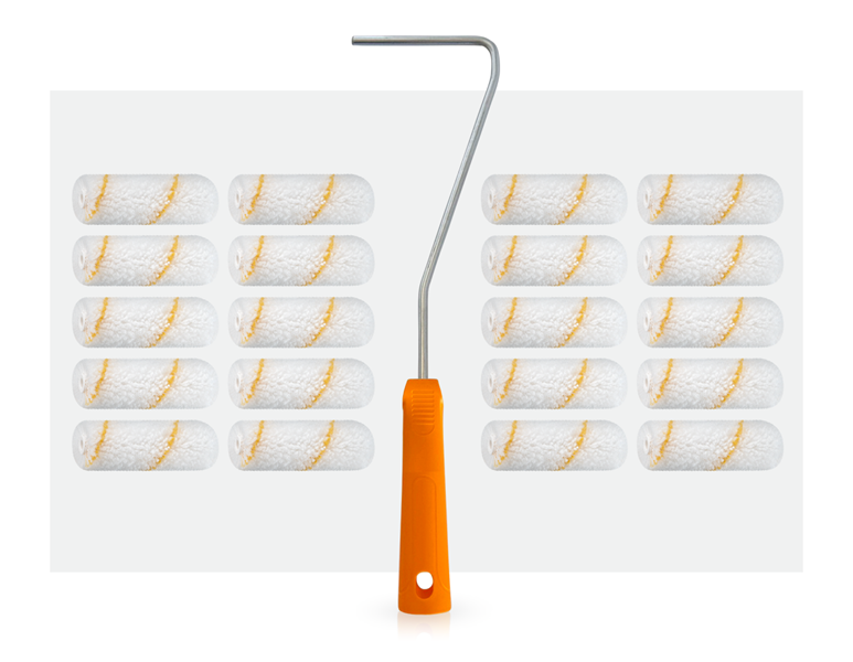 Hoofdaanzicht, Kwasten | Rollen, 2x10 Perlon reserveroller actie-set