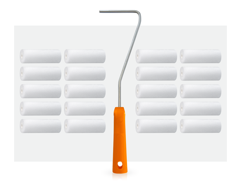 Hoofdaanzicht, Kwasten | Rollen, 2x10 Schuimstof reserveroller actie-set