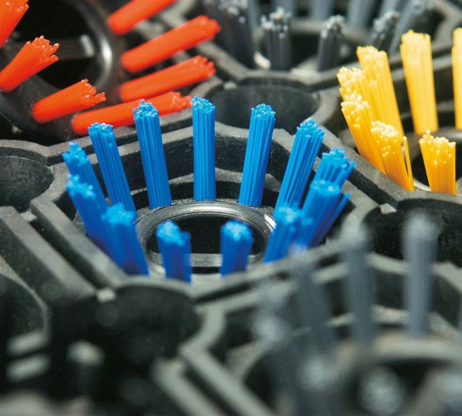 Hoofdaanzicht, Vloermatten, Ronde borstels voor rubberen ringmat, per 10, zwart