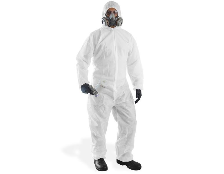 Hoofdaanzicht, Wegwerpkleding, Eenlaagse wegwerpoverall met ritssluiting, wit