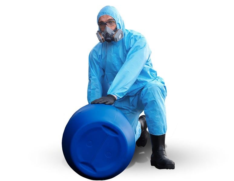 Hoofdaanzicht, Wegwerpkleding, Vierlaagse wegwerpoverall met ritssluiting, lichtblauw