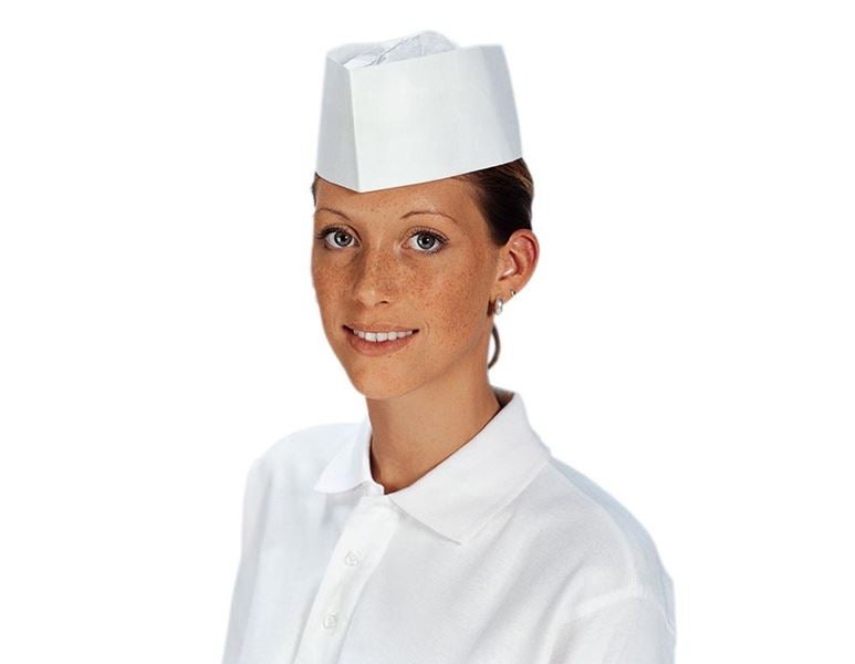 Hoofdaanzicht, Wegwerpkleding, Hoedje van papier, wit