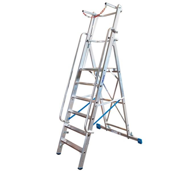 Hoofdaanzicht, Ladders, KRAUSE Bokladder treden/platform en veiligh.beug.