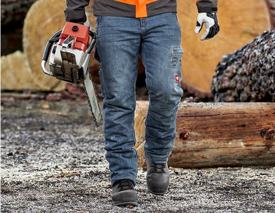 Aanzicht 1, e.s. bosbouwjeans met snij­bescherming, stonewashed