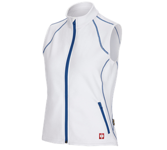 Hoofdaanzicht, Bodywarmer thermo stretch e.s.​motion 2020, dames, wit/gentiaanblauw
