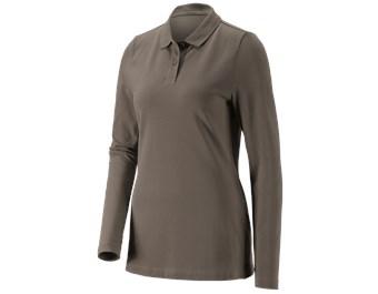 e.s. Pique-Polo longsleeve cotton stretch,dames