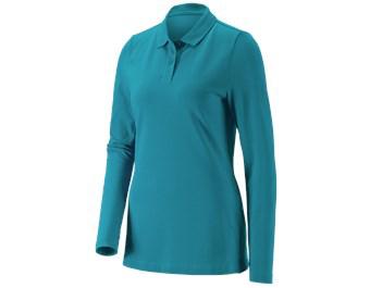 e.s. Pique-Polo longsleeve cotton stretch,dames