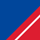 Farbicon korenblauw / vuurrood / wit