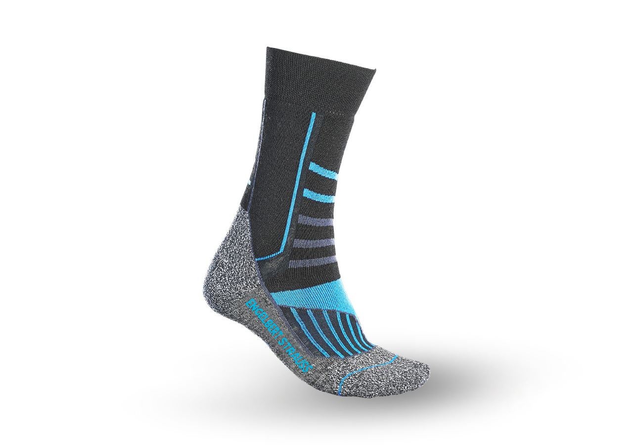 Sokken | Kousen: e.s. Allroundsokken funktion warm/high + zwart/aluminium/korenblauw