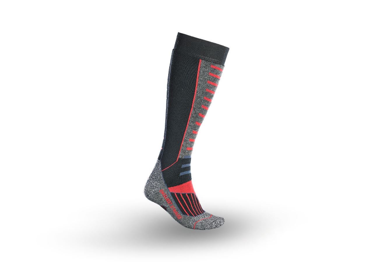 Sokken | Kousen: e.s. Allroundsokken function x-warm/x-high + zwart/aluminium/vuurrood