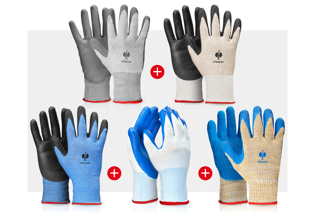 Sets | Accessoires: TEST-SET: handschoenen met snijbescherming