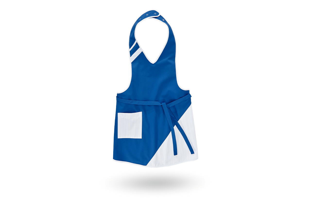 Schorten: Halterschort Britta + korenblauw/wit