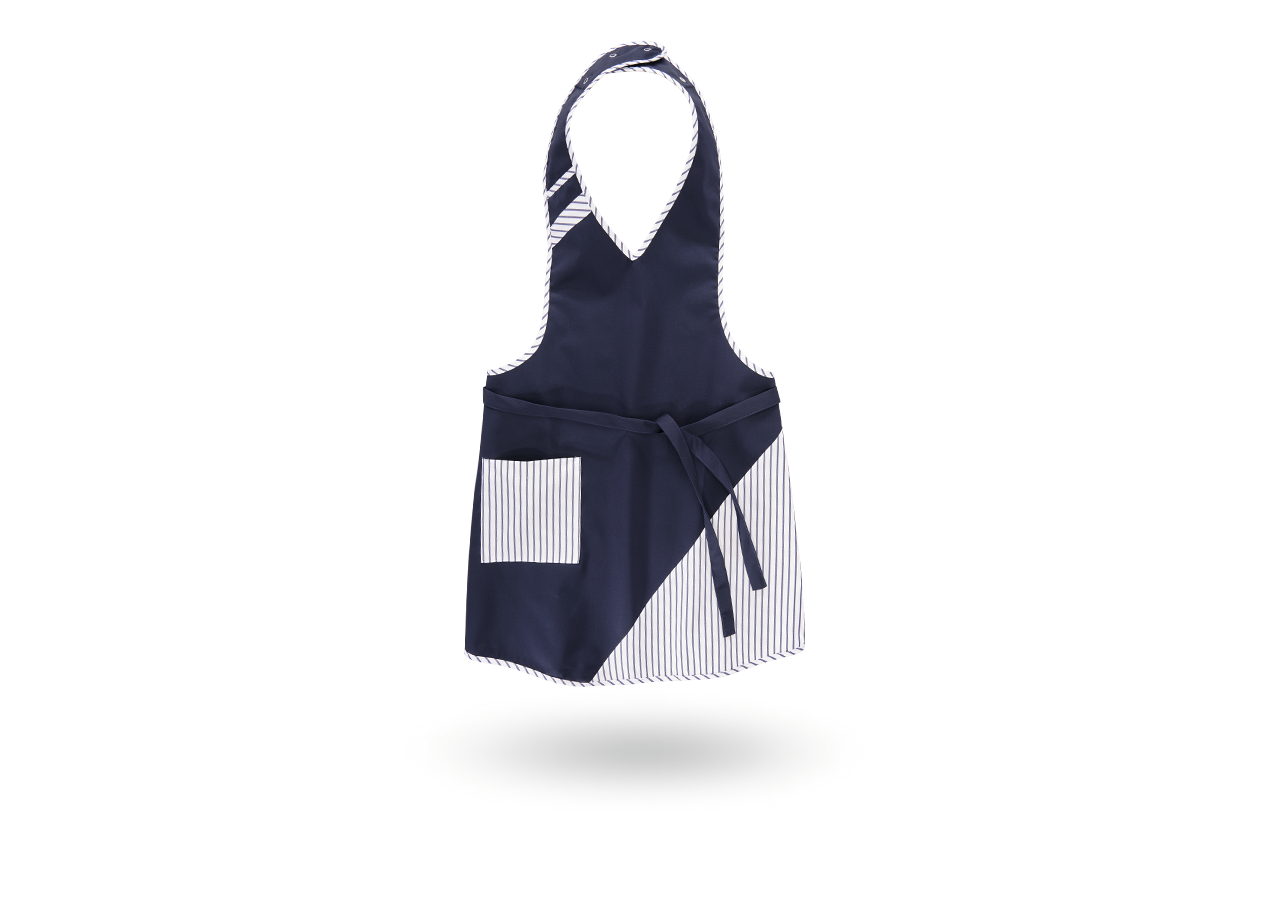 Schorten: Halterschort Britta + donkerblauw/wit