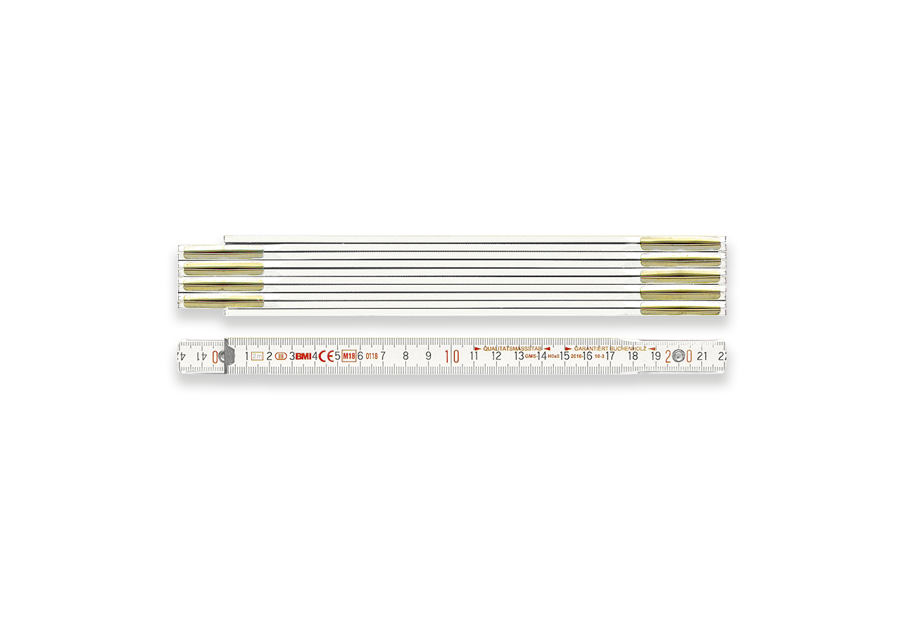 Meetinstrumenten: BMI Houten duimstok Classic + wit