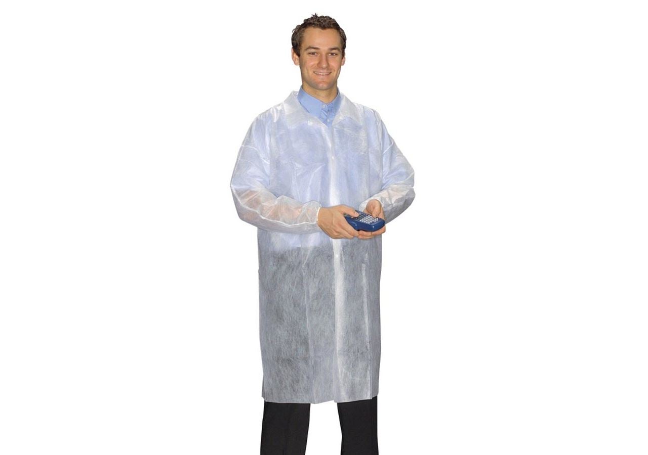 Wegwerpkleding: PP-Vlies bezoekersjassen + wit