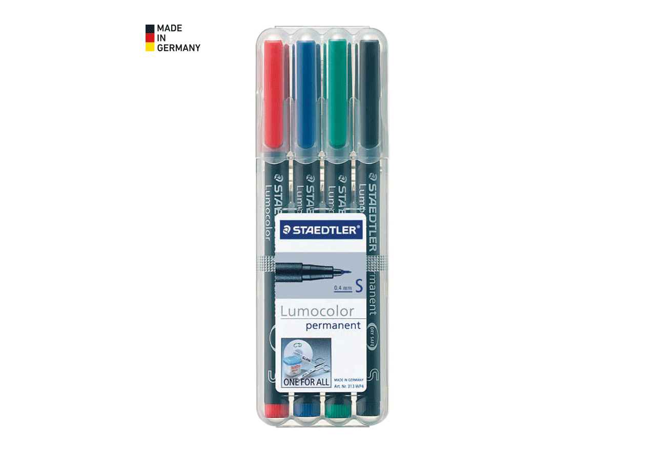 Schrijven | Corrigeren: STAEDTLER Lumocolor permanent, etui met 4