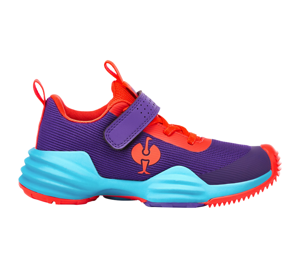 Kinderschoenen: Allroundschoenen e.s. Porto low, kinderen + druif/lichtcyaan/signaalrood