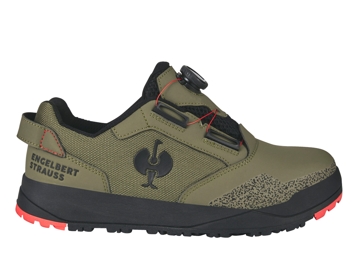 S1: S1 Halfhoge veiligheidsschoenen e.s. Nakuru low + stipa-groen/zonnig rood