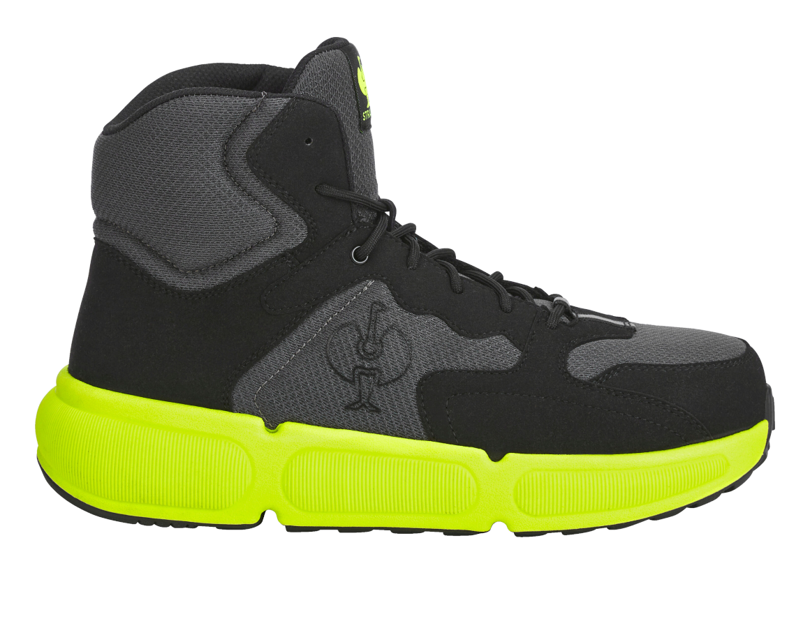 S1: S1 Veiligheidsschoenen Strauss.1004 mid + carbongrijs/signaalgeel