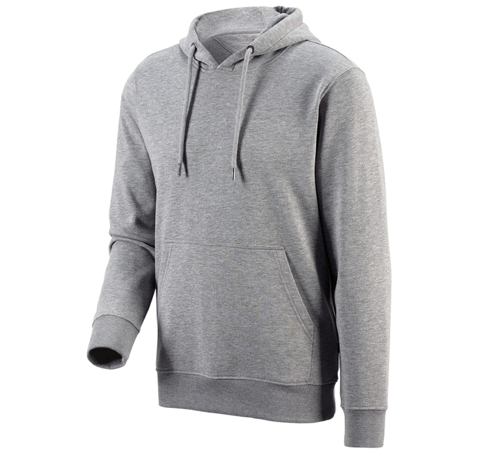 Bovenkleding: e.s. Hoody-Sweatshirt poly cotton + grijs mêlee