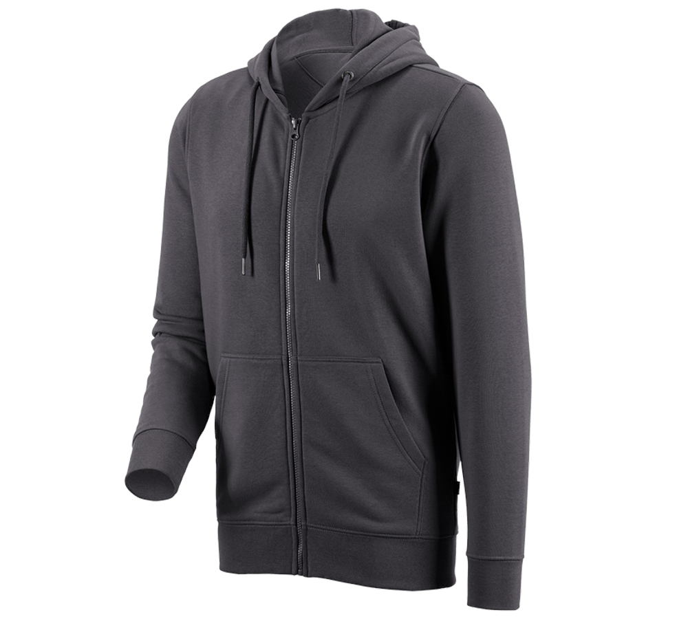 Bovenkleding: e.s. Hoody-Sweatjack poly cotton + antraciet