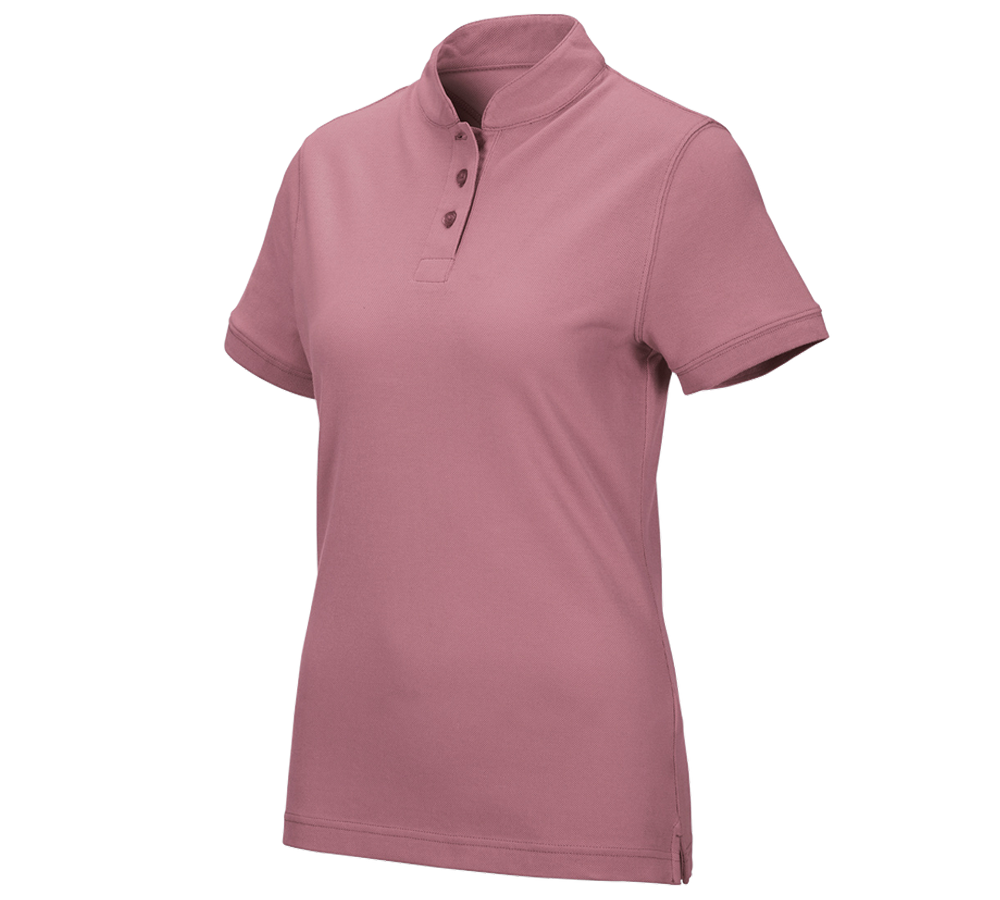 Bovenkleding: e.s. Poloshirt cotton Mandarin, dames + oudroze