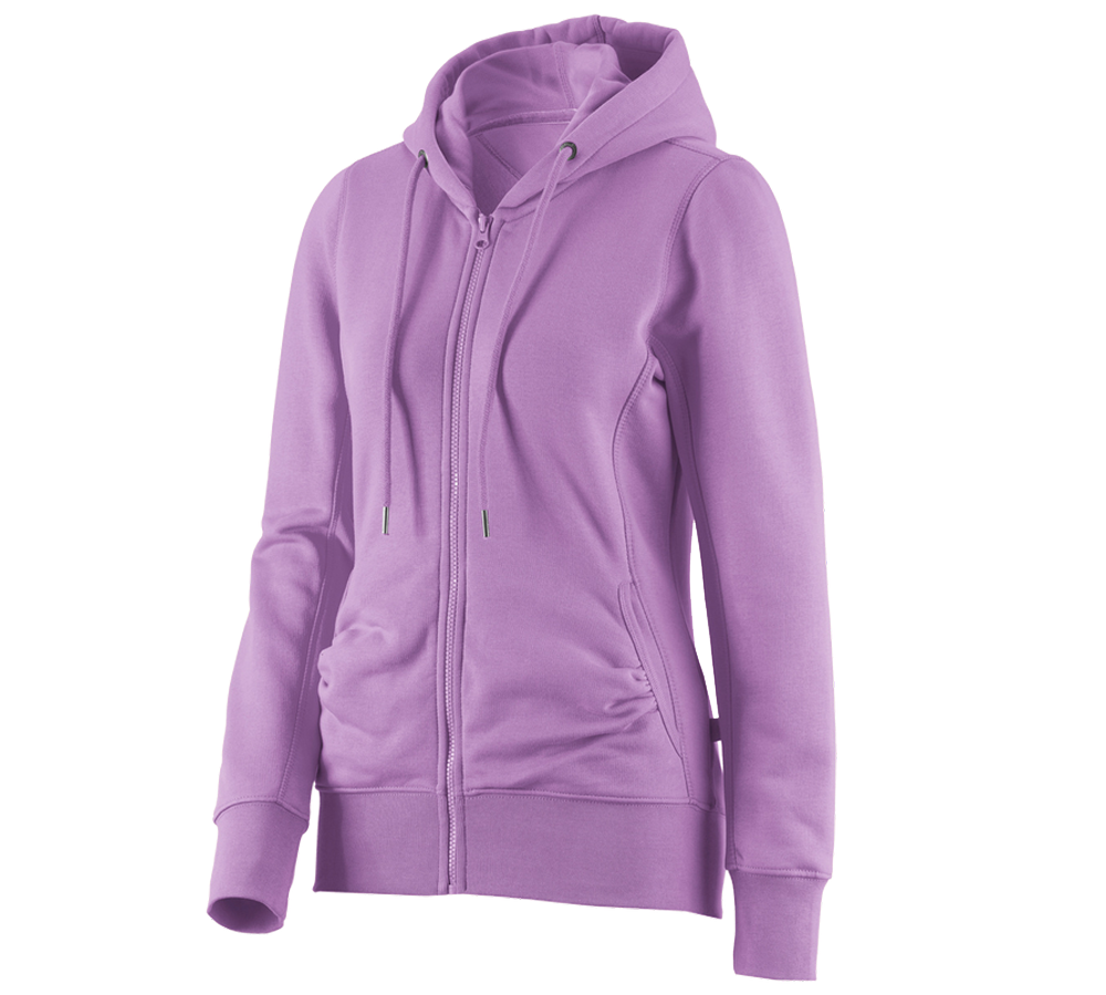 Bovenkleding: e.s. Hoody-Sweatjack poly cotton, dames + lavendel
