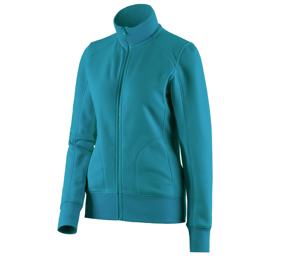 Bovenkleding: e.s. Sweatjack poly cotton, dames + oceaan